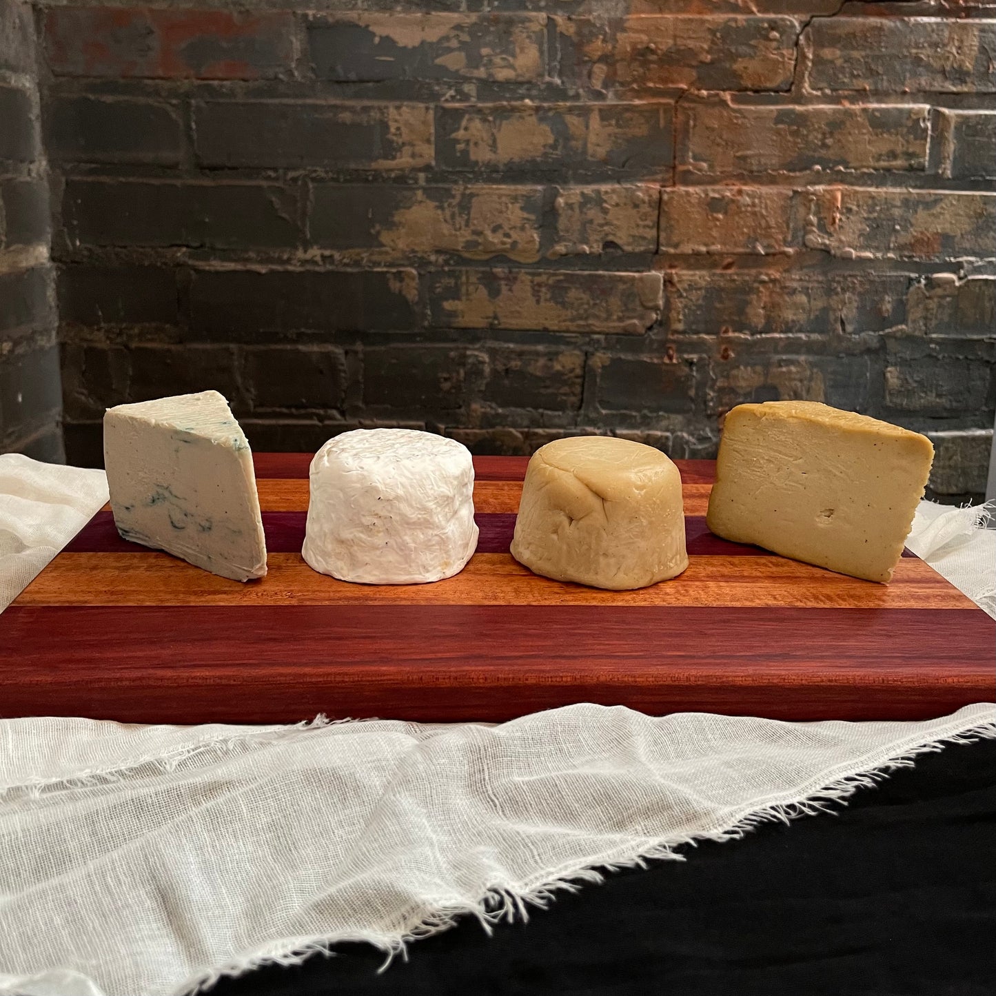 PRE-ORDER: Four Cheeses with Artisan Wooden Cheese Board